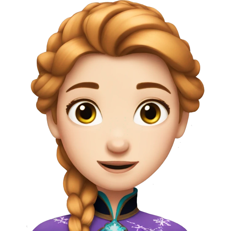 Anna from Frozen, head only emoji