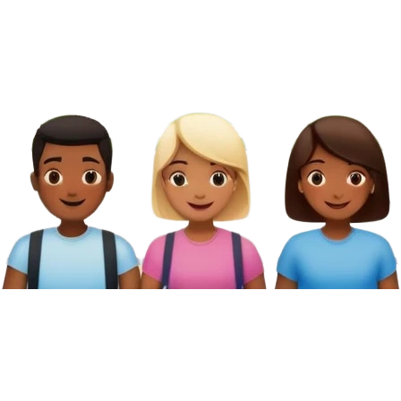 Neighborhood houses with people outside talking emoji