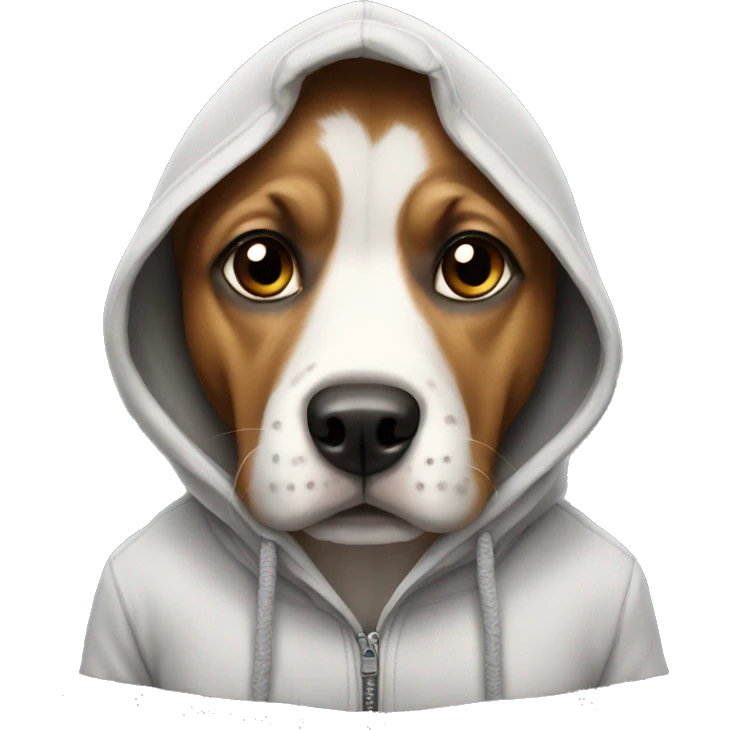 Dog wearing a hoodie emoji