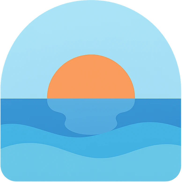 lakeside sunset horizon blue emoji