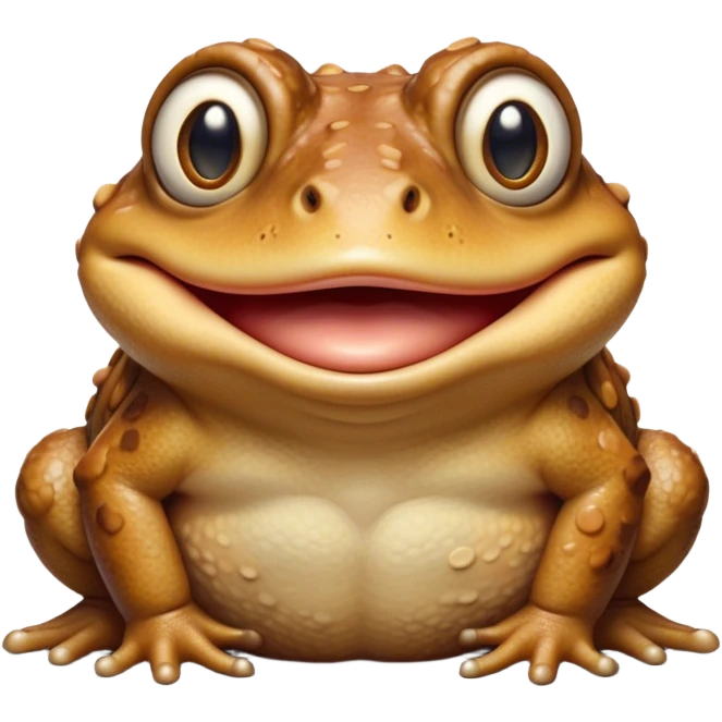 Cinematic Comical Toad Portrait Emoji, Head tilted dramatically with an exaggeratedly amused expression, featuring a robust, bumpy body with wide, comically expressive eyes full of playful disbelief and a quirky, textured face, Simplified yet hilariously expressive features, highly detailed, glowing with a slightly sassy woodland glow, high shine, dramatic yet playful, stylized with an air of quirky amphibian mischief, soft glowing outline, capturing the essence of a meme-worthy toad that looks ready to side-eye its way into viral fame! emoji