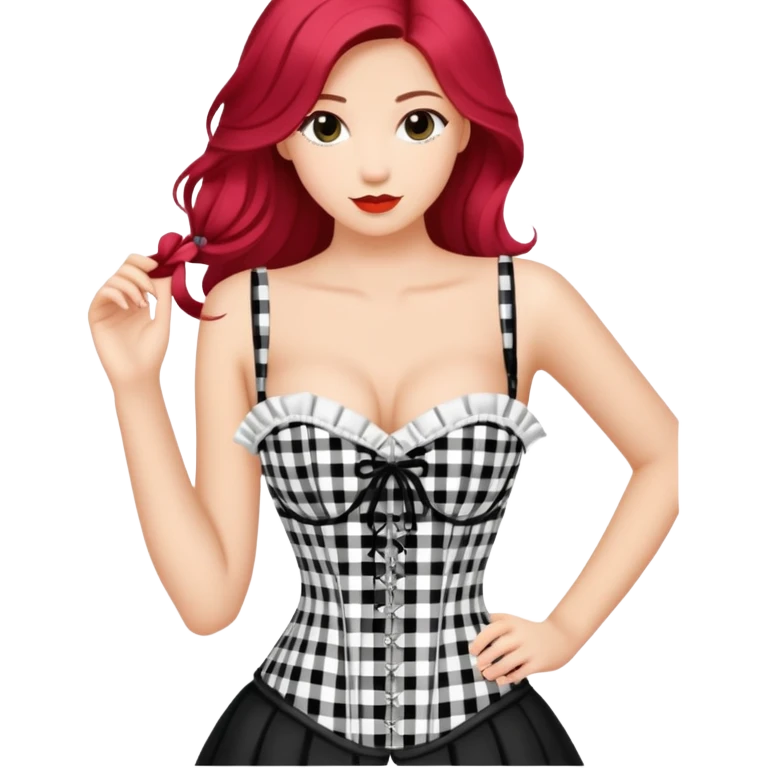 Black gingham corset top emoji