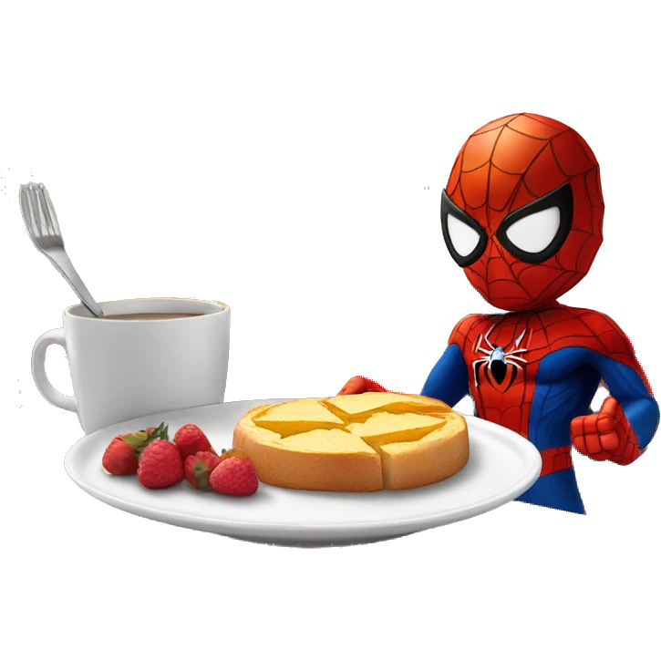 Spider-Man making breakfast emoji