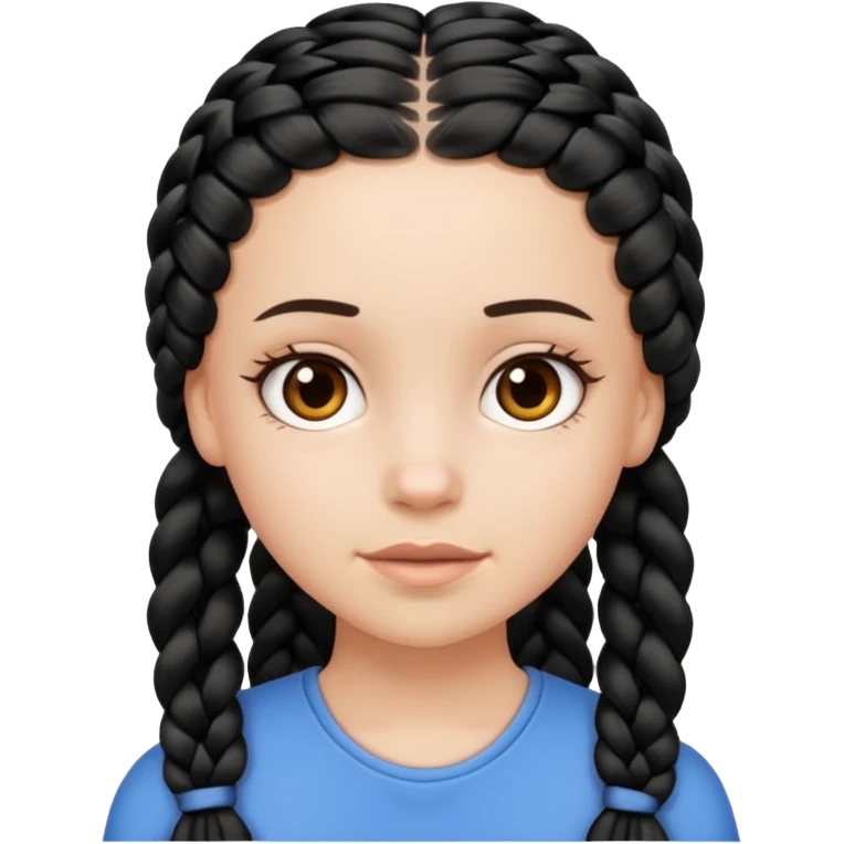 white girl 10 black braids emoji
