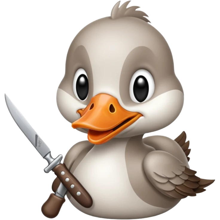 goose biting knife menace emoji