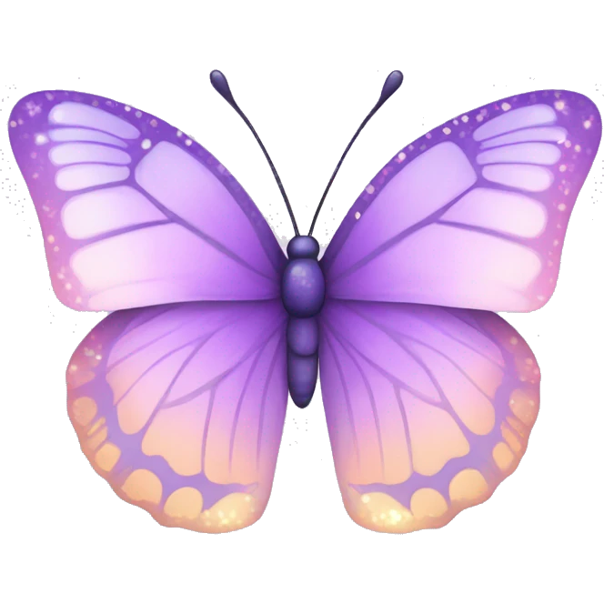 Glittery Pastel purple-gradient butterfly emoji