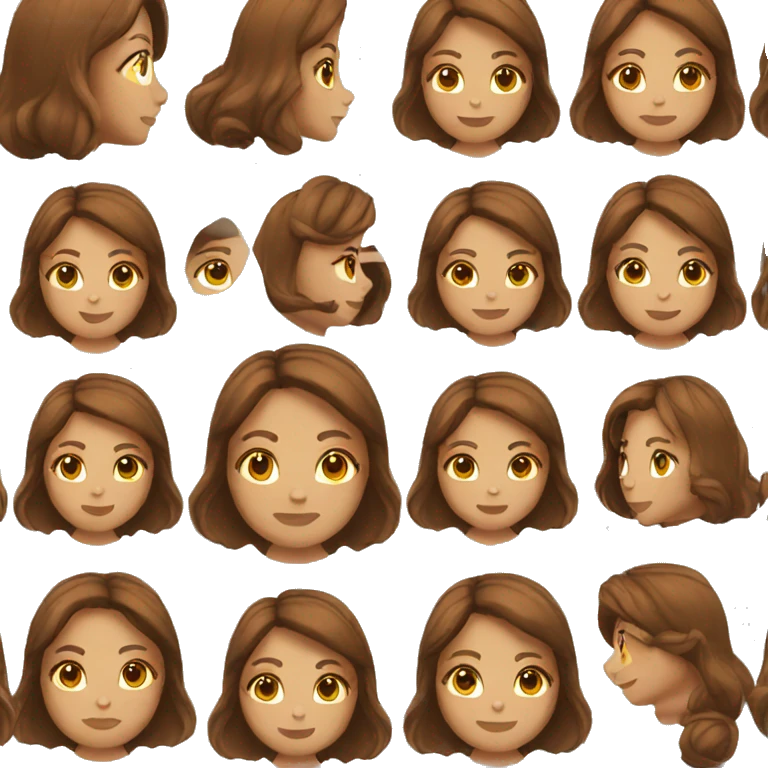 woman with brown hair emoji