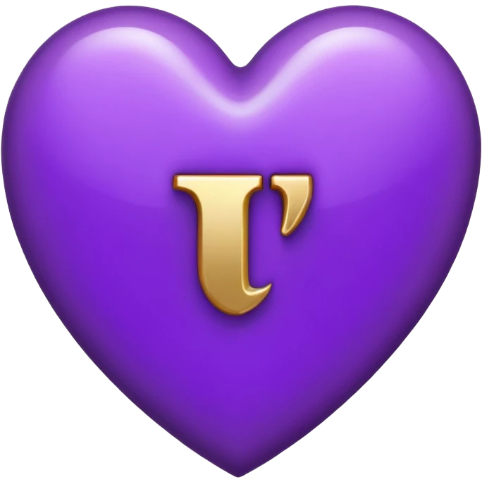 The Letter “i” inside a Purple Heart emoji