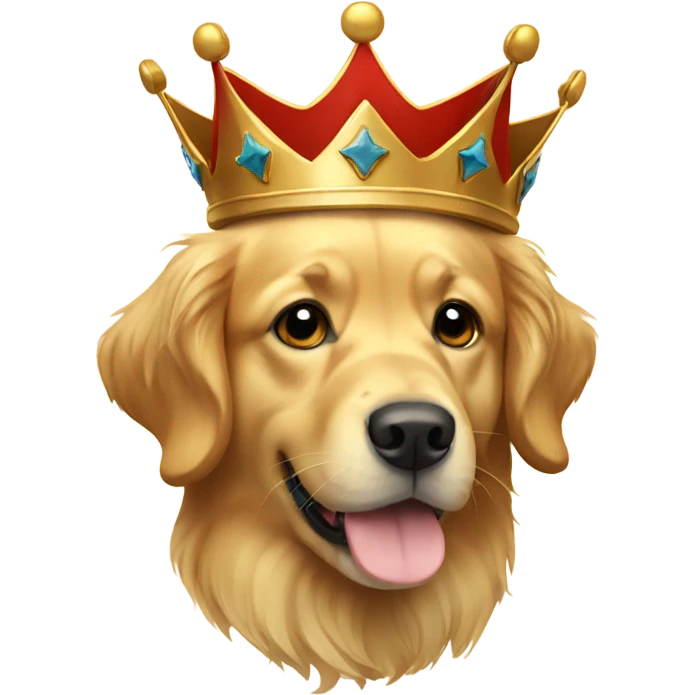 Golden retriever emoji with a crown emoji