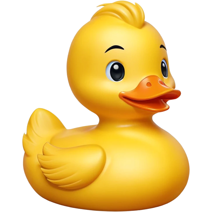 rubber duck with hair showing his thumb emoji