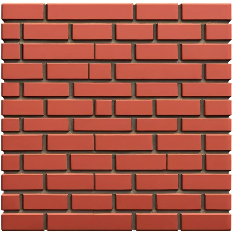 brick wall viewed from the side, perspective view emoji