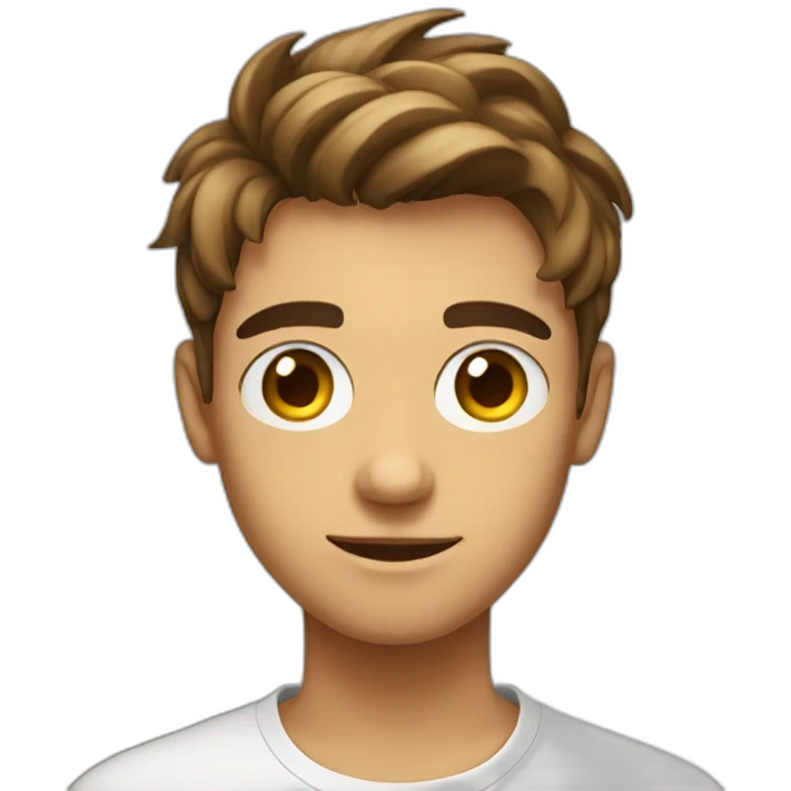 Young man with social media icon in bis eyes emoji