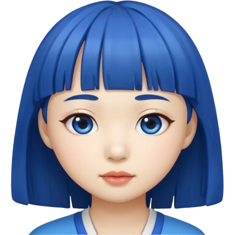 asian girl with bluebang emoji