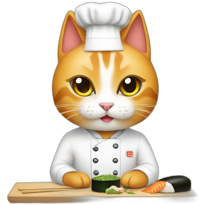 cat making sushi chef emoji