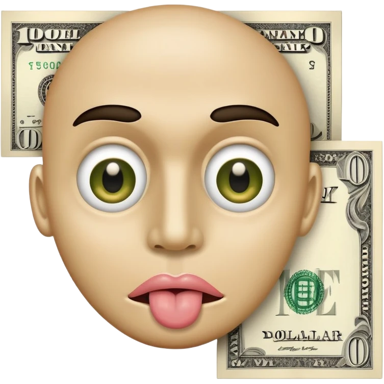 face with money eyes and dollar sign tongue emoji