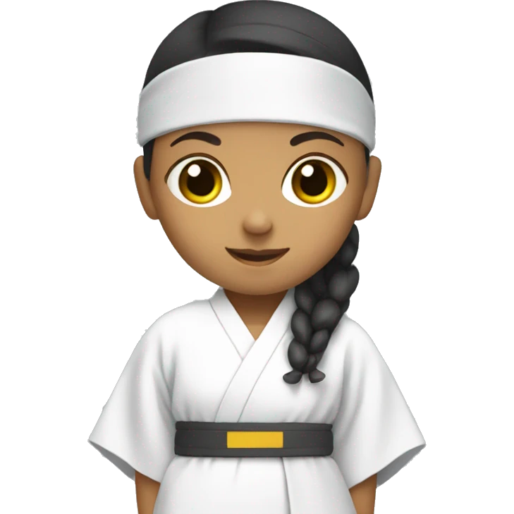 girl wearing a dobok white belt emoji