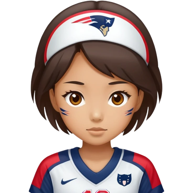 Japanese girl in patriots jersey number 10 emoji