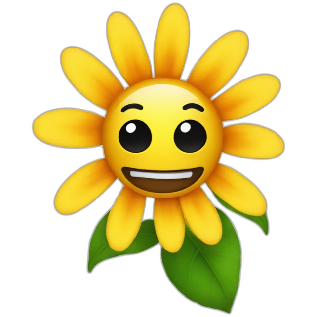 flower with maniac face emoji