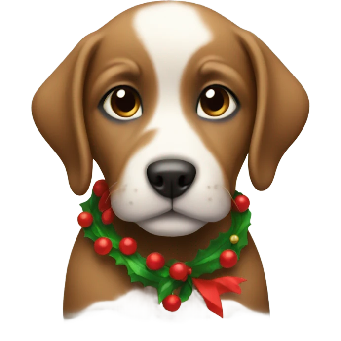 Christmas puppy emoji