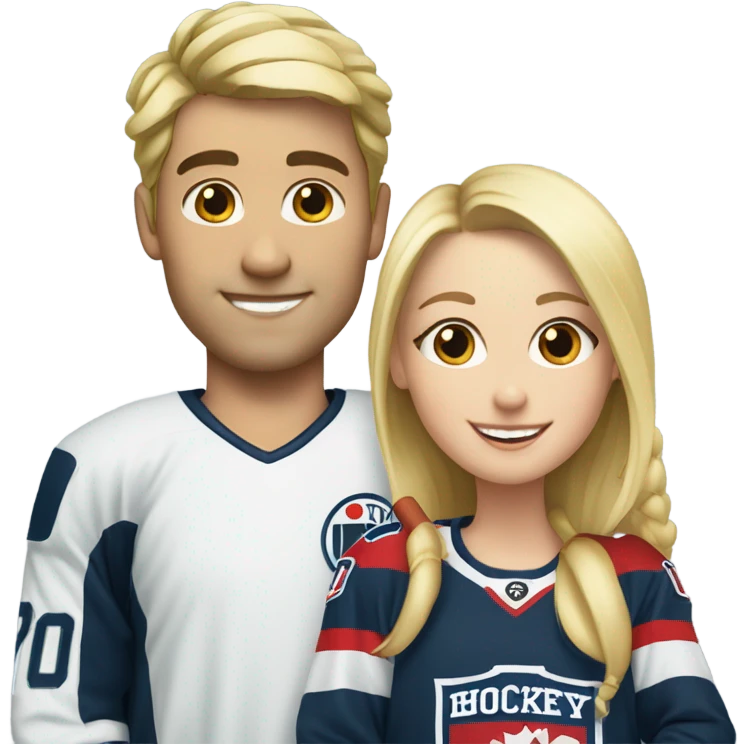a hockey boy and his blonde girlfriend emoji