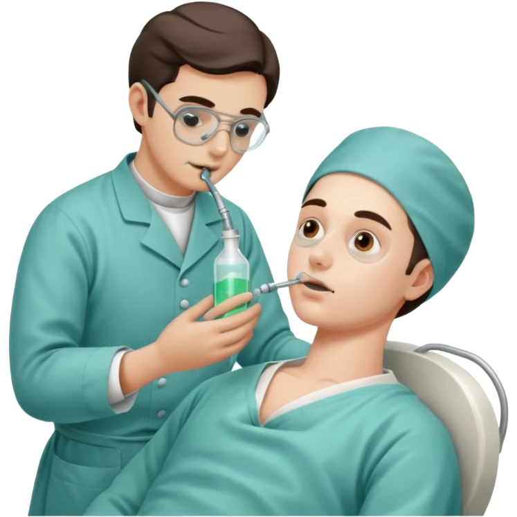 A victorian surgeon using chloroform as an anaesthetic on a patient during an operation emoji