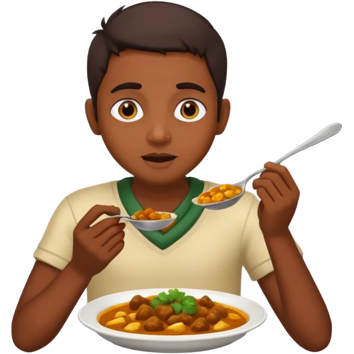 Indian with curry emoji