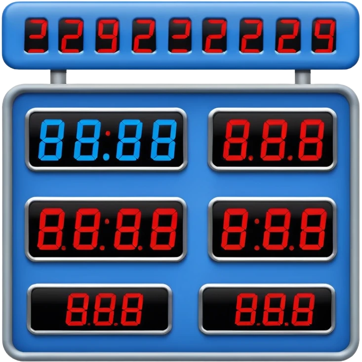 electronic score board blue (#00A3E0) and red (#F9423A) emoji