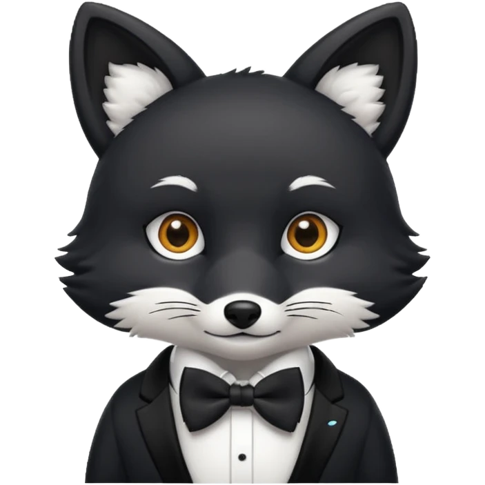 black fox wearing bow ties emoji