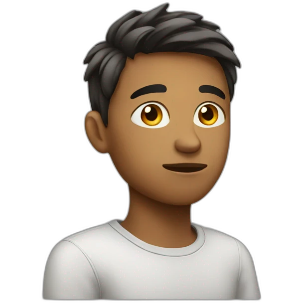 young man thinking emoji