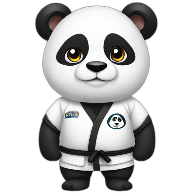 Panda wearing jiujitsu uniform emoji