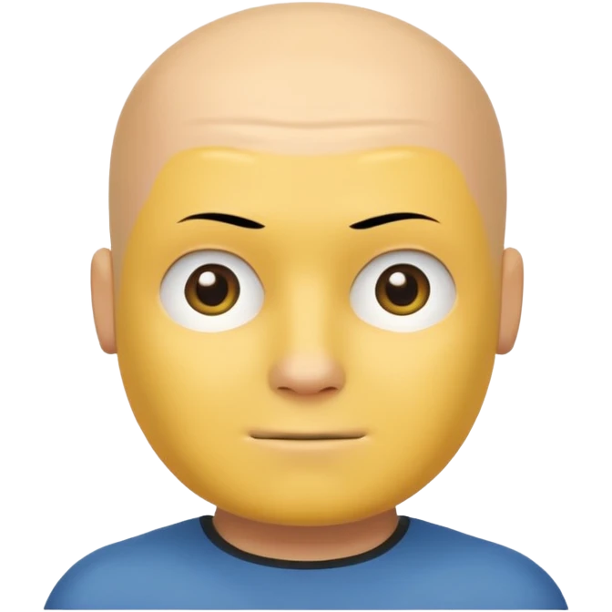 An Roblox Noob Face With An Normal expresion (Just An Bald Yellow Square With Eyes And Mouth) emoji