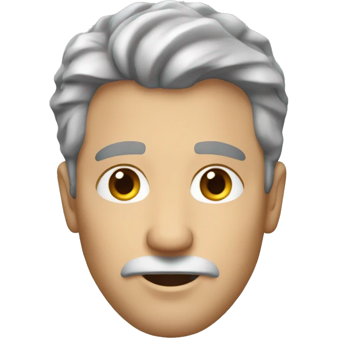 54 year old white male with grey short messy hair and a grey goatee emoji