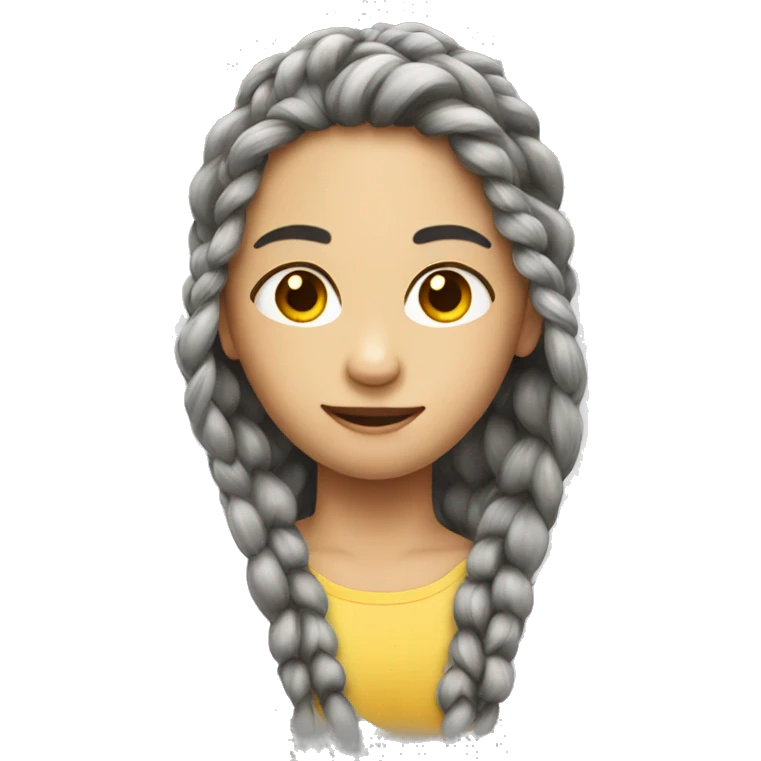 long hair with a braid emoji