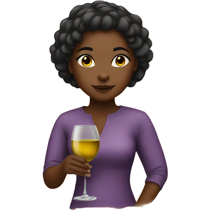 African American girl drinking Wine emoji