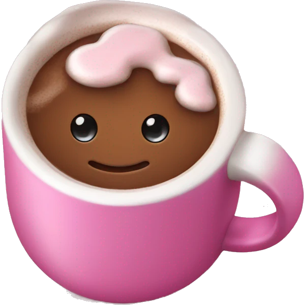 hot chocolate in a pink mug emoji