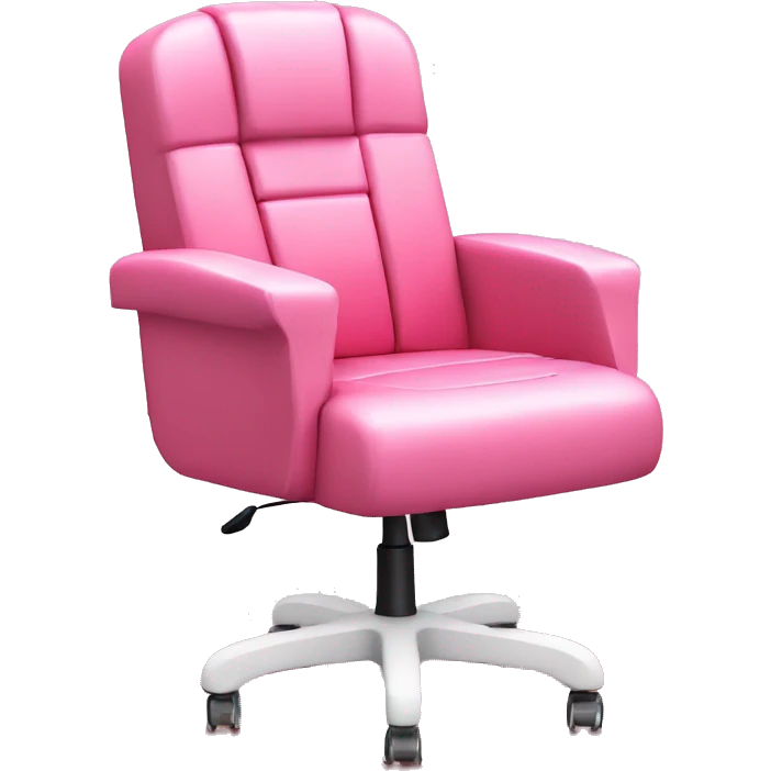 Rose red pink gamer girl chair with white accent with wheels.  emoji