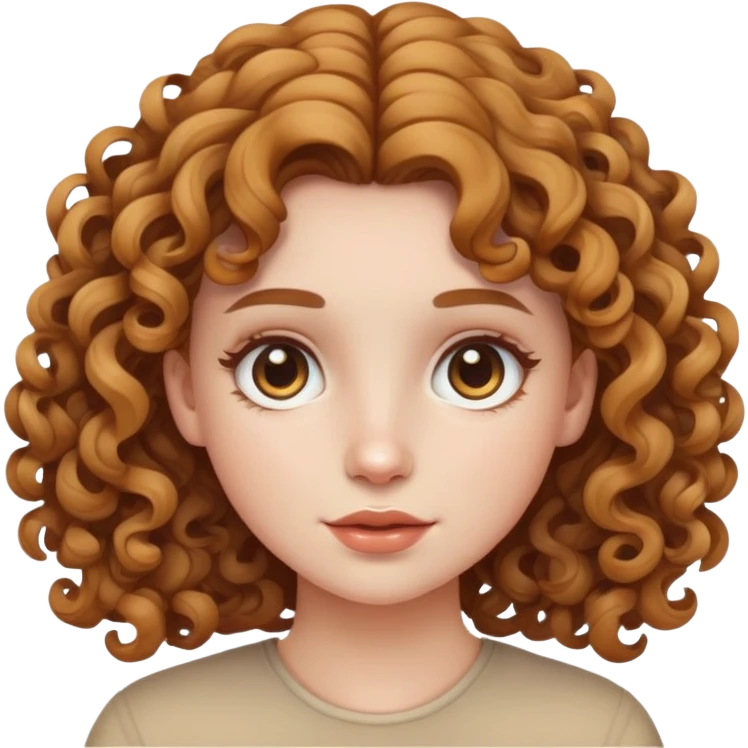 a white skin girl with curly light brown hair emoji
