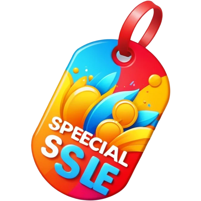 special offer tag, discount label, sale promotions emoji