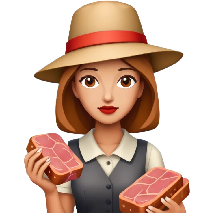 picasso cubist art woman with SPAM MEAT Landscape  emoji