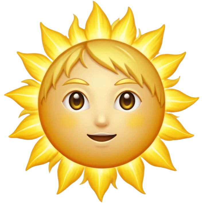 A large, bright sun, with an intense yellow center and golden rays all around, illuminated and vibrant.
Prompt: “A radiant golden sun, with long, bright rays all around, an intense yellow center, emoji