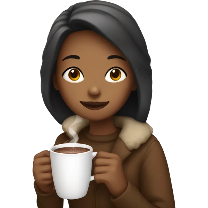 Girl drinking hot chocolate emoji