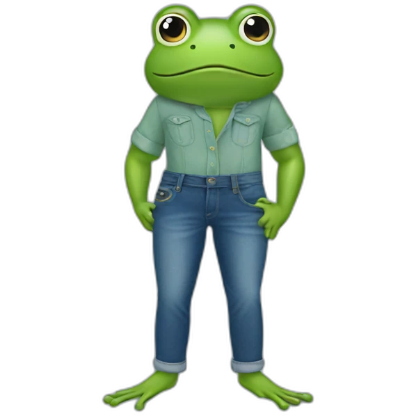 Frog blue jeans emoji
