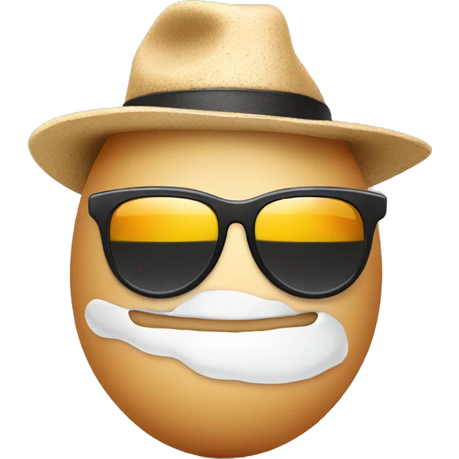 egg with sunglass and hat emoji