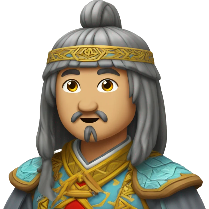 Genghis Khan sends an air kiss and hearts emoji