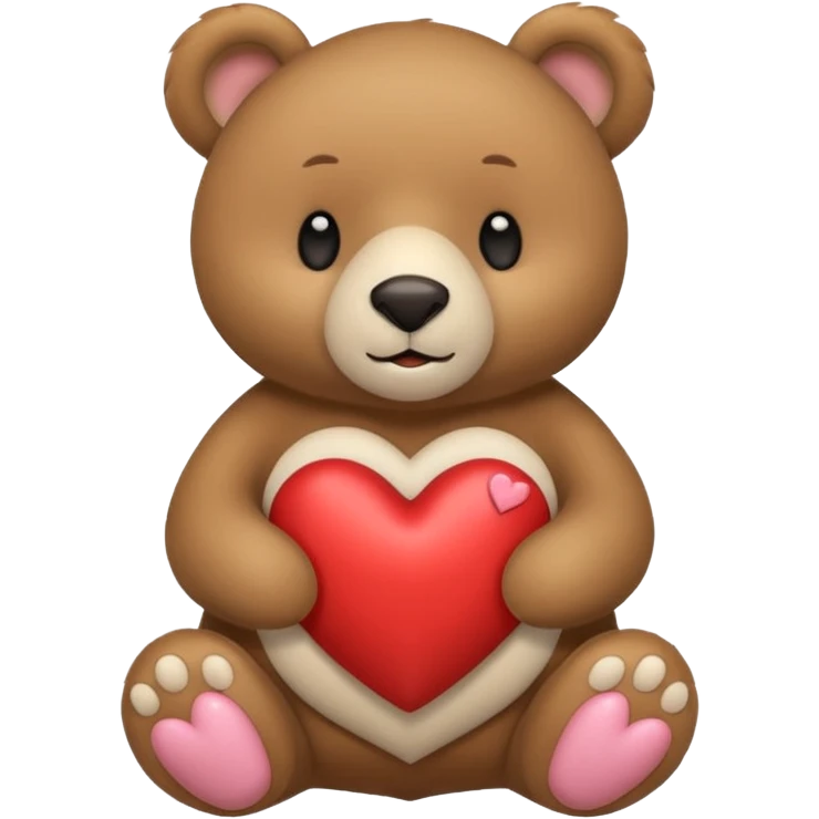 un oso sosteniendo un corazón blanco emoji
