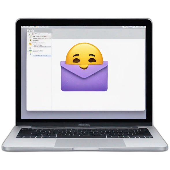 Macbook with figma emoji
