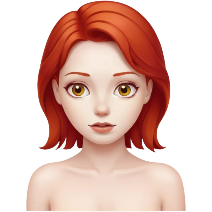 Голая девушка с рыжими волосами  emoji