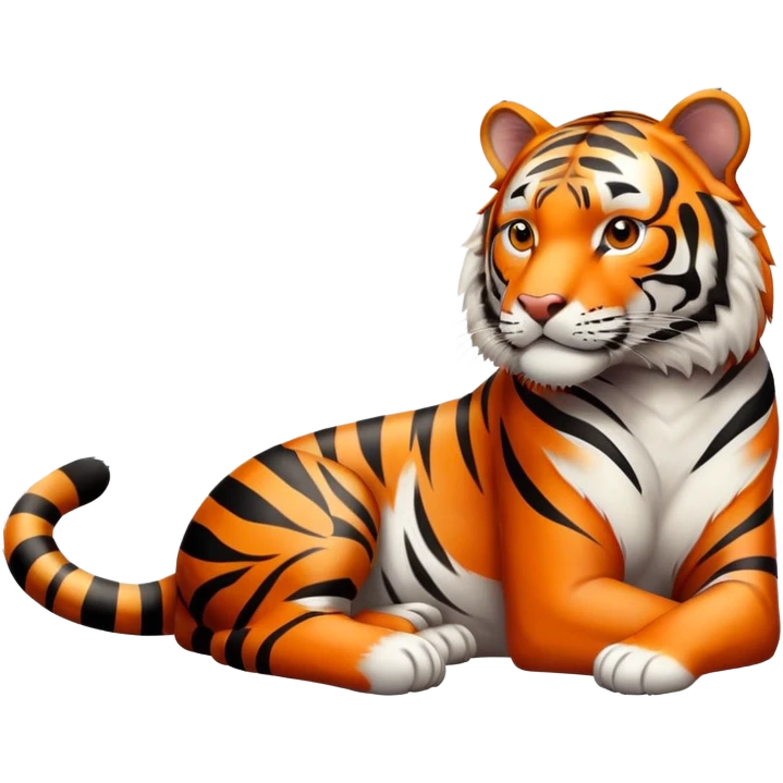tiger lying down relaxed emoji