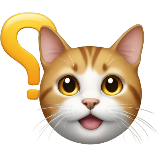 Cat with question mark emoji
