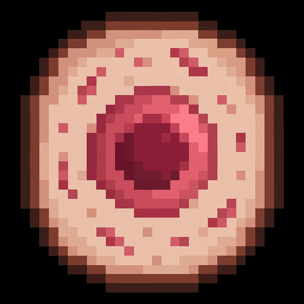 Make the human cell with a prominent nucleus detail in pixel art style emoji